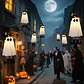 LED Light-Up Witch & Ghost Hanging Ornaments - thumbnail 2