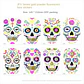 Fluorescent Face Tattoo Stickers – Halloween - thumbnail 5
