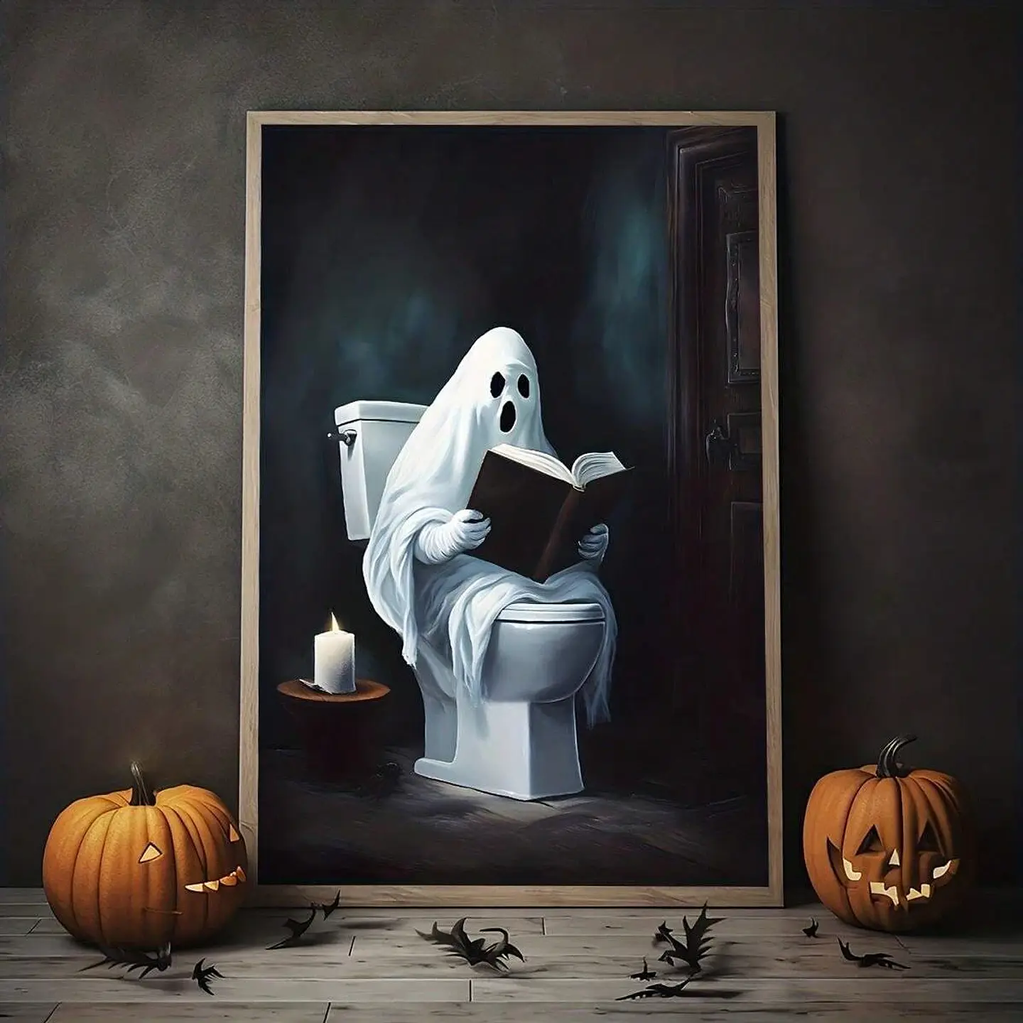Retro Ghost Canvas Print – Halloween Wall Art 3
