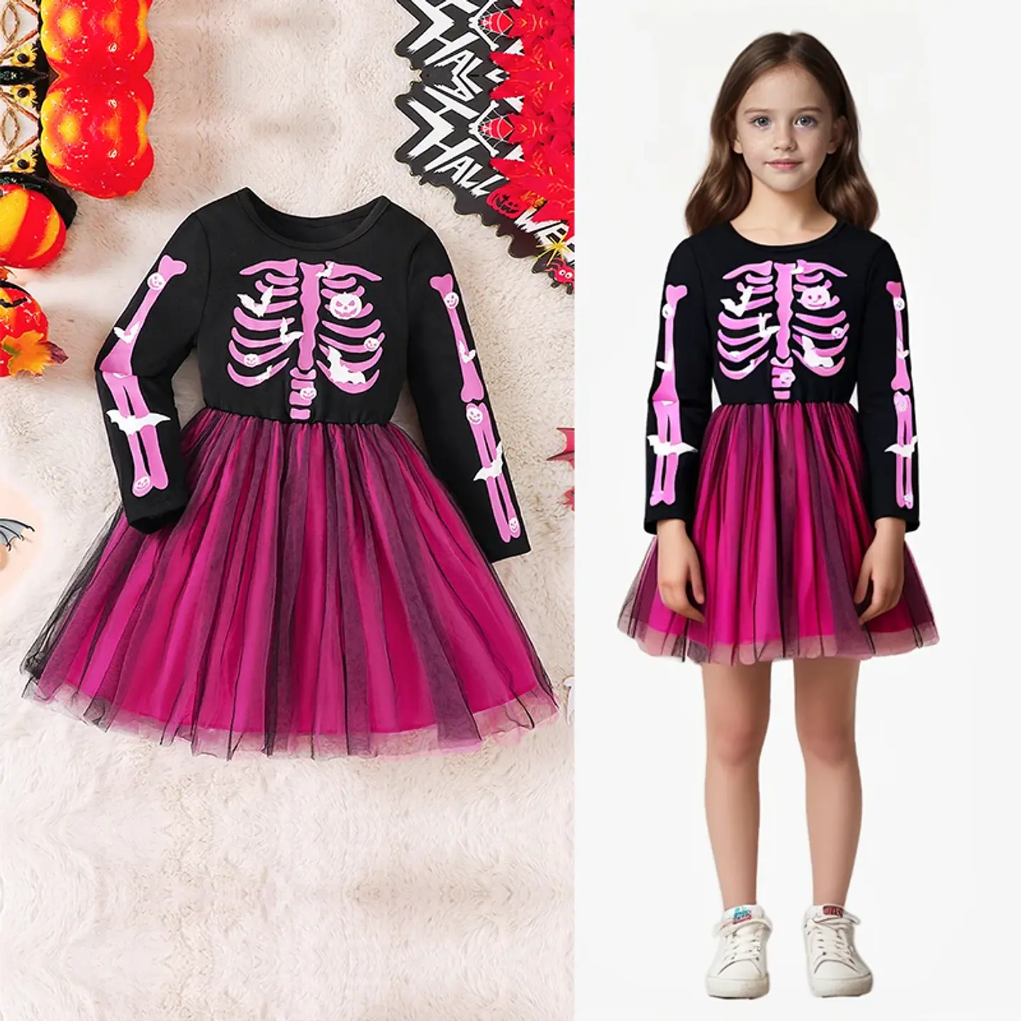 Rainbow Skeleton Dress – Glow-in-Dark Halloween 1