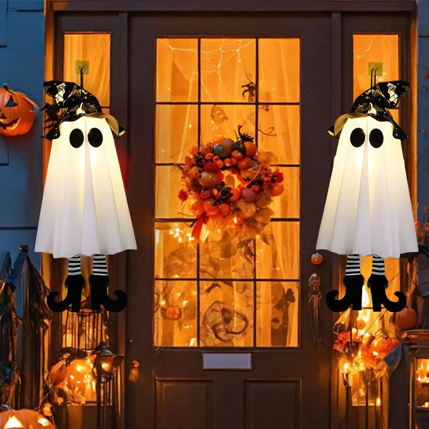 LED Light-Up Witch & Ghost Hanging Ornaments 3