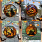 Static Glass Window Stickers – Halloween Castle & Cat - thumbnail 1