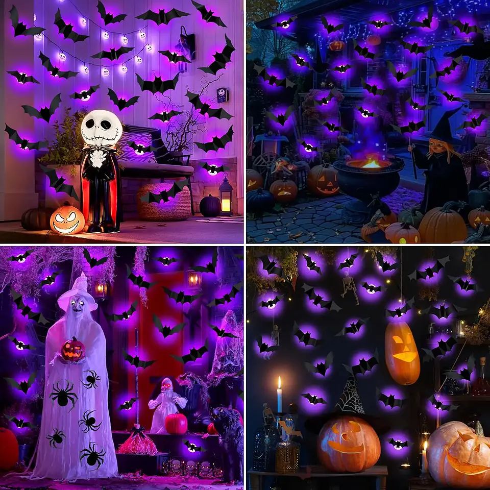 3D LED Bat Spider Night Light – Halloween Decor 6