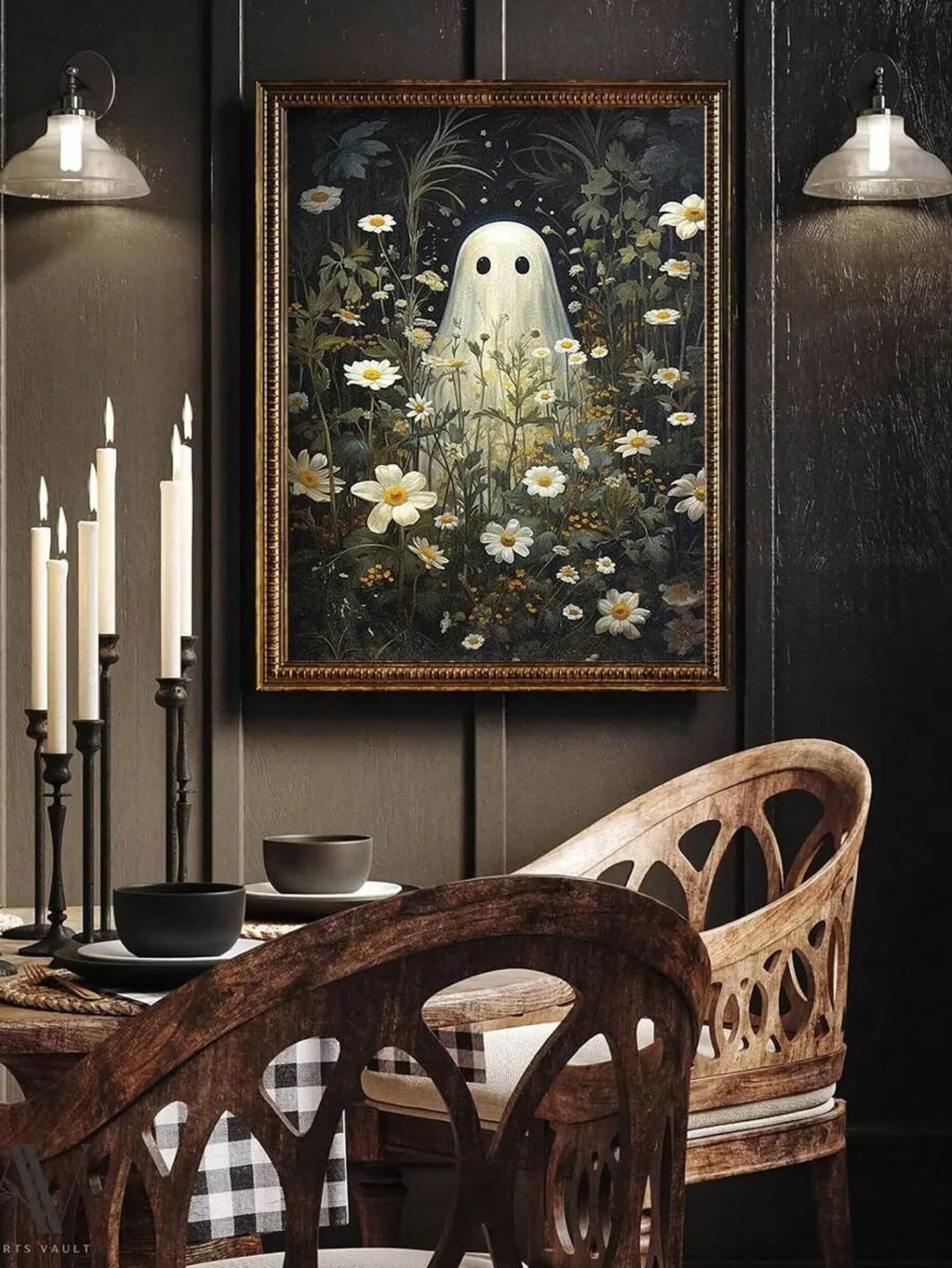 Retro Ghost Canvas Print – Halloween Wall Art 5