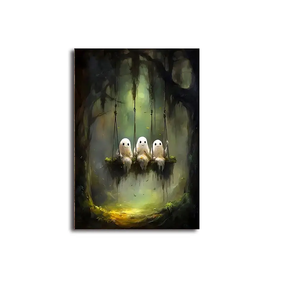 Retro Ghost Canvas Print – Halloween Wall Art 8