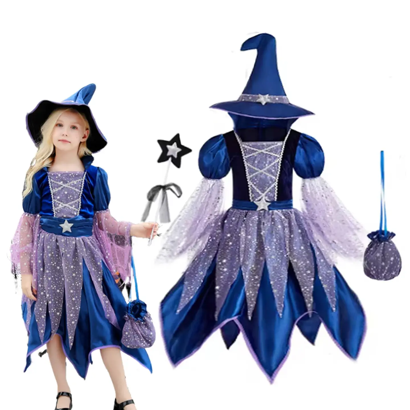 Witch Dress Costume Set – Halloween Girls Cosplay 1