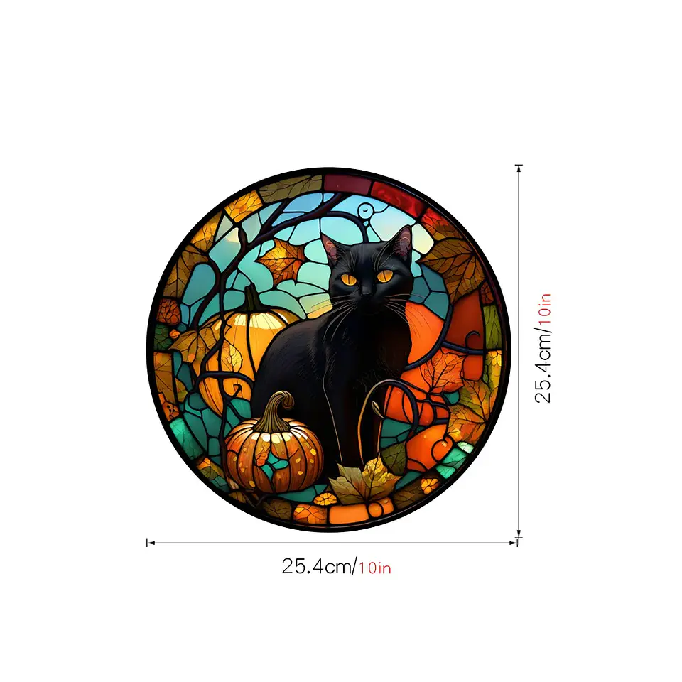 Static Glass Window Stickers – Halloween Castle & Cat 8