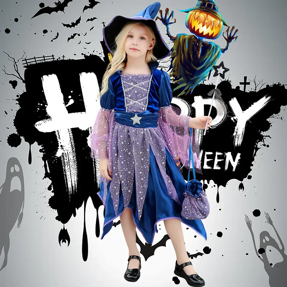 Witch Dress Costume Set – Halloween Girls Cosplay 3
