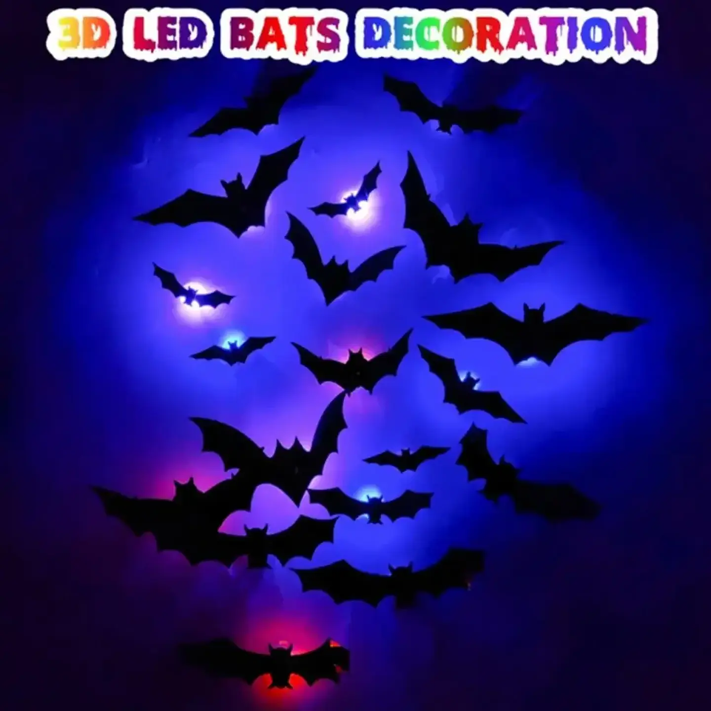 3D LED Bat Spider Night Light – Halloween Decor 12