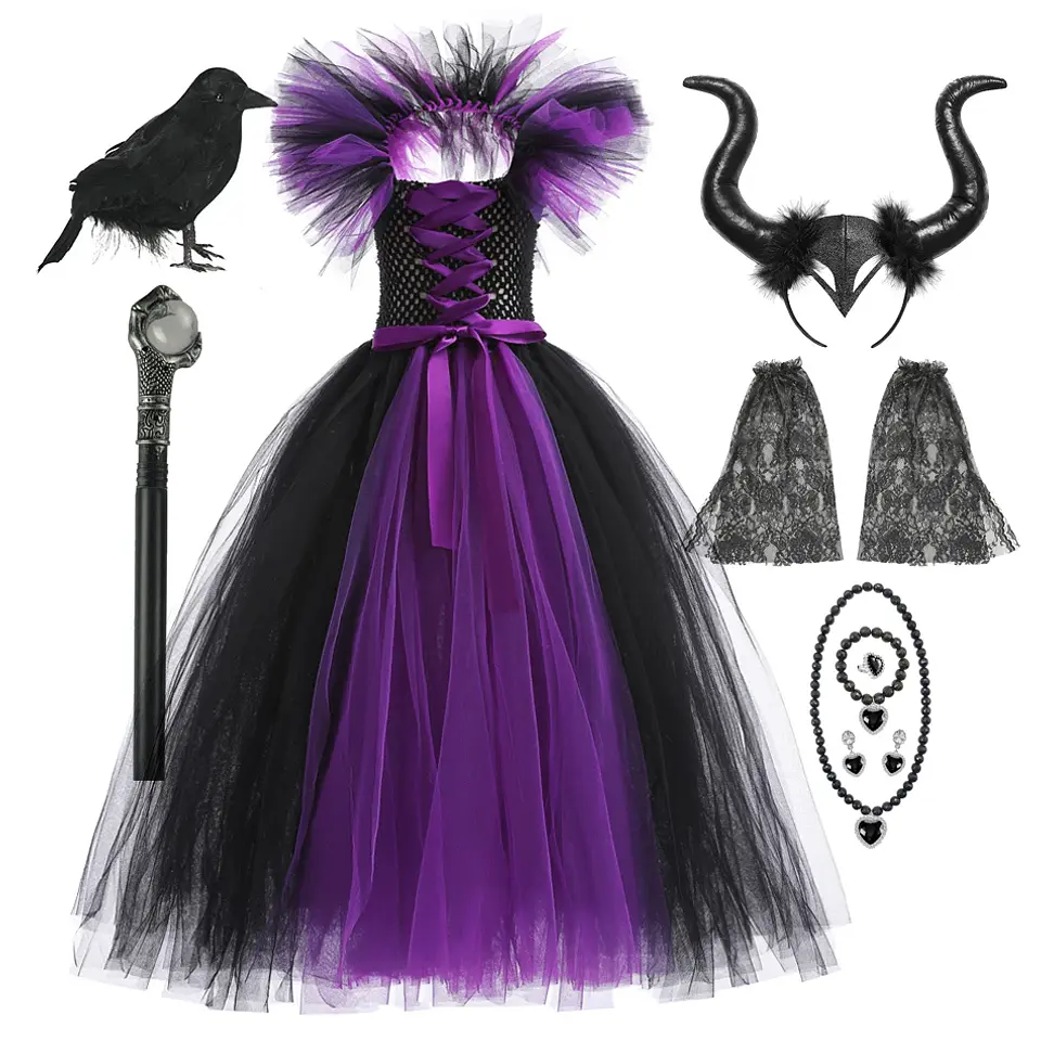 Deluxe Witch Costume Dress – Girls Halloween Cosplay 8