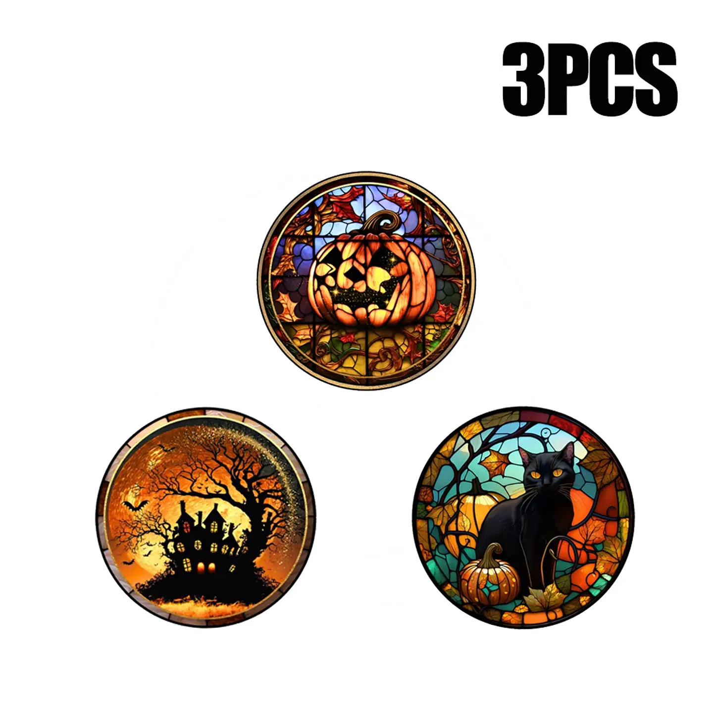 Static Glass Window Stickers – Halloween Castle & Cat 13