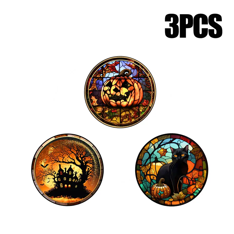 Static Glass Window Stickers – Halloween Castle & Cat 13