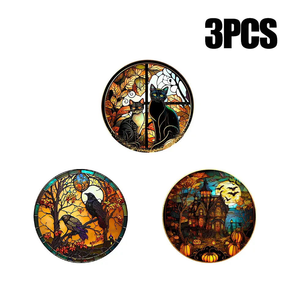 Static Glass Window Stickers – Halloween Castle & Cat 14