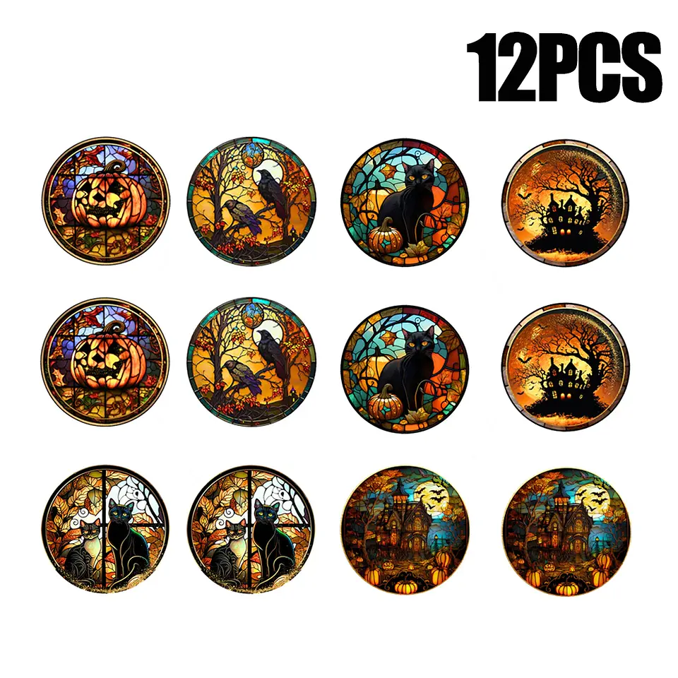 Static Glass Window Stickers – Halloween Castle & Cat 16