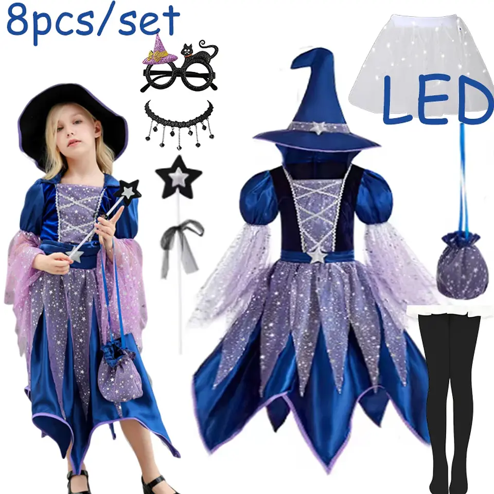 Witch Dress Costume Set – Halloween Girls Cosplay 7