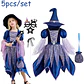 Witch Dress Costume Set – Halloween Girls Cosplay - thumbnail 9