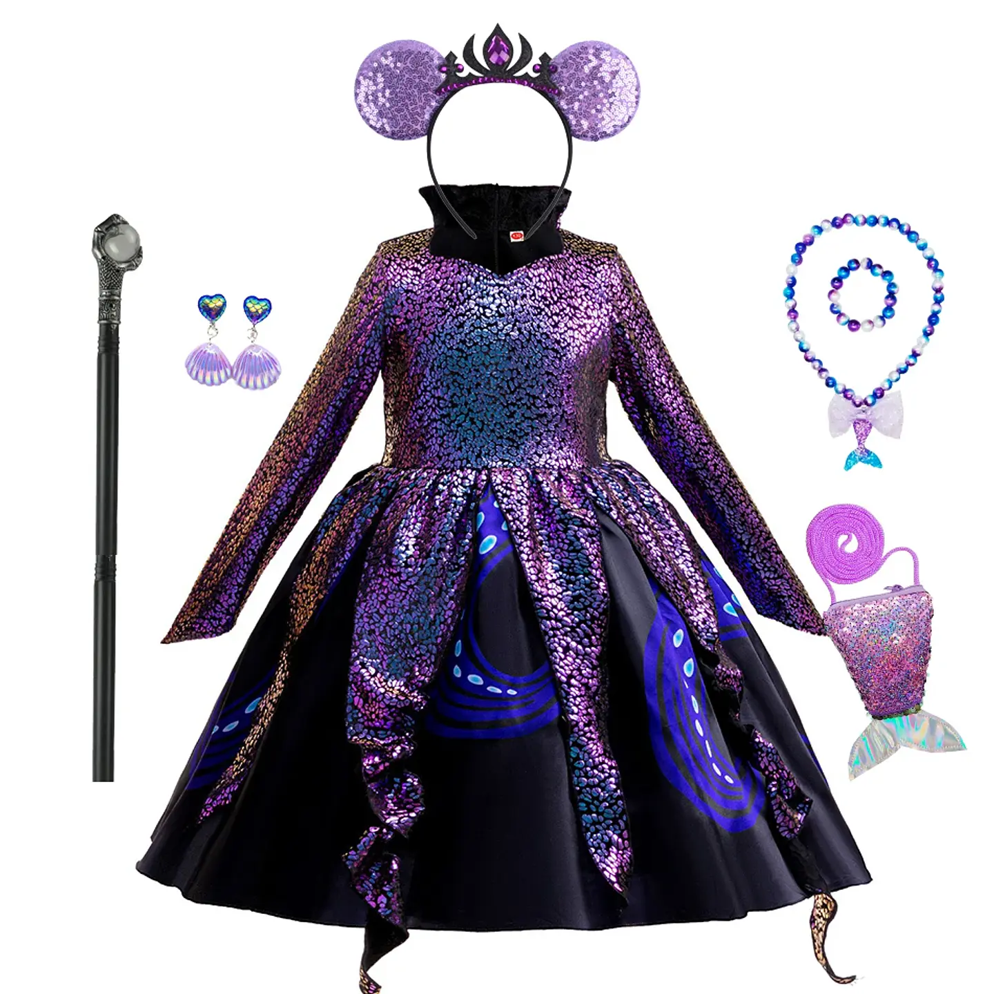 Sea Witch Octopus Costume Dress – Girls Halloween 7
