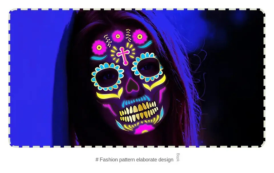 Fluorescent Face Tattoo Stickers – Halloween 17