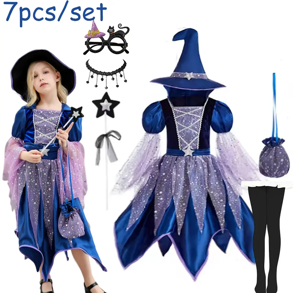 Witch Dress Costume Set – Halloween Girls Cosplay 10