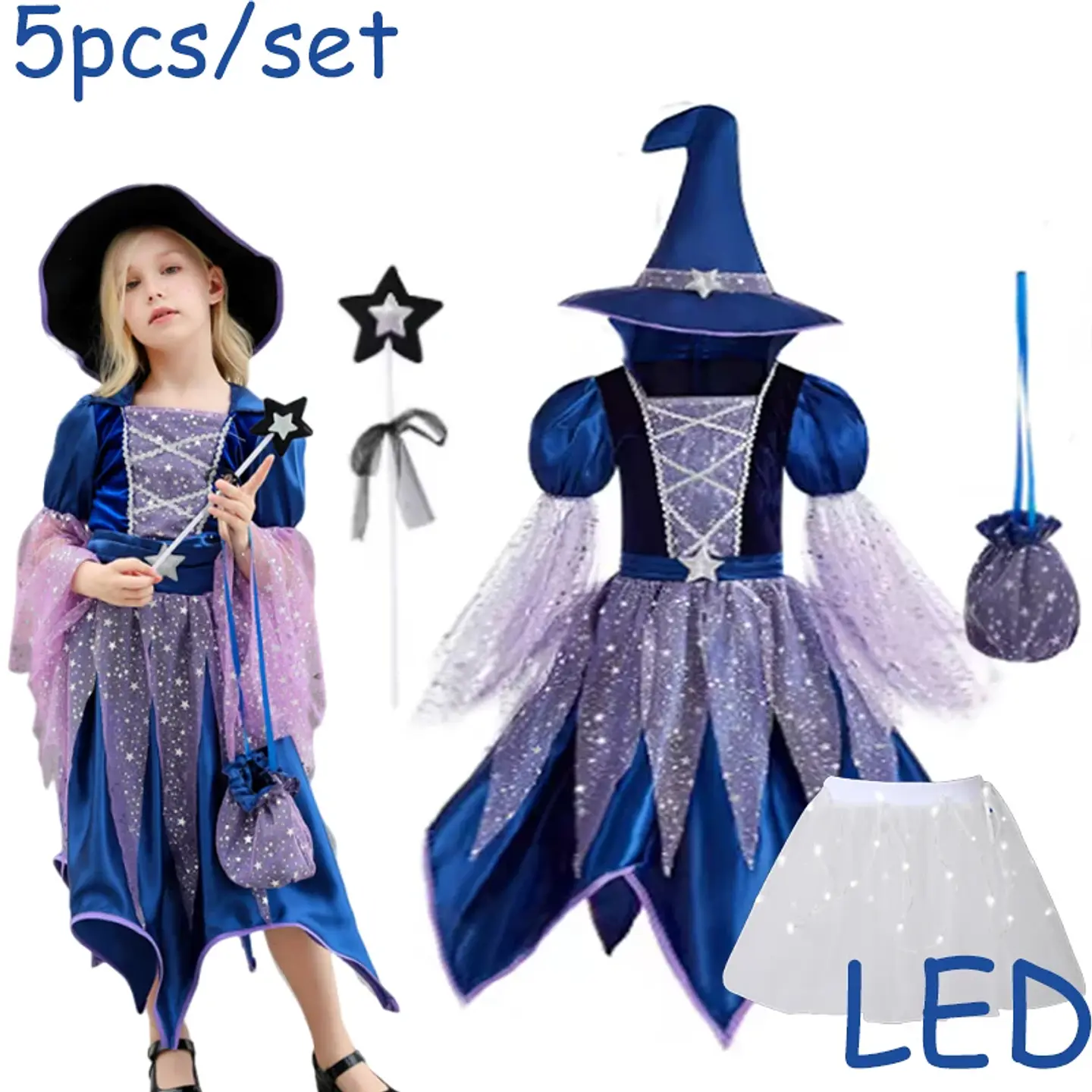 Witch Dress Costume Set – Halloween Girls Cosplay 11