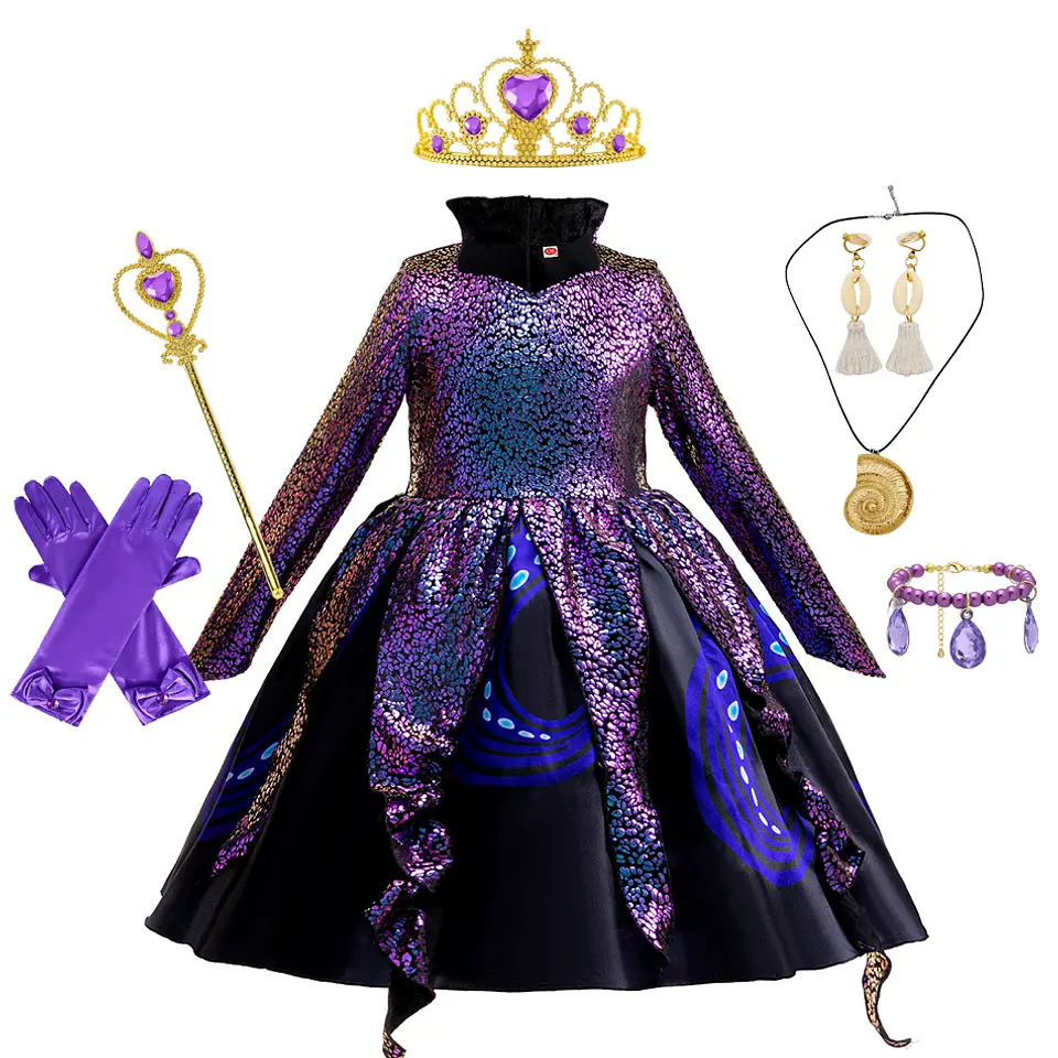 Sea Witch Octopus Costume Dress – Girls Halloween 9