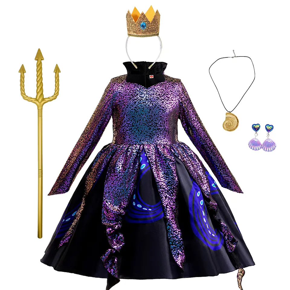 Sea Witch Octopus Costume Dress – Girls Halloween 10