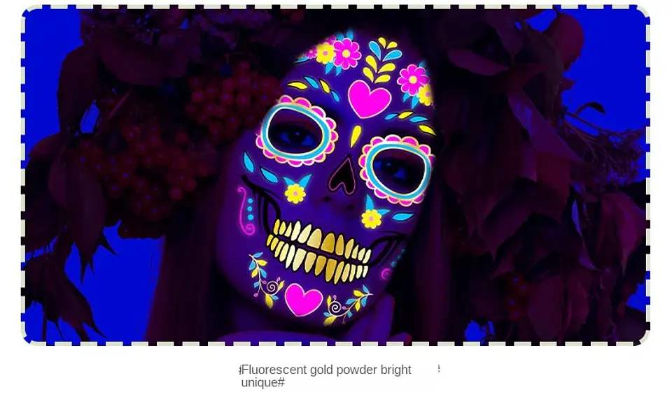 Fluorescent Face Tattoo Stickers – Halloween 18