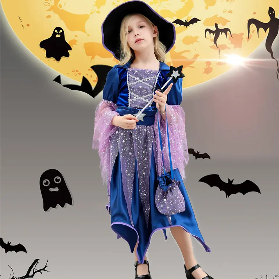 Witch Dress Costume Set – Halloween Girls Cosplay 17