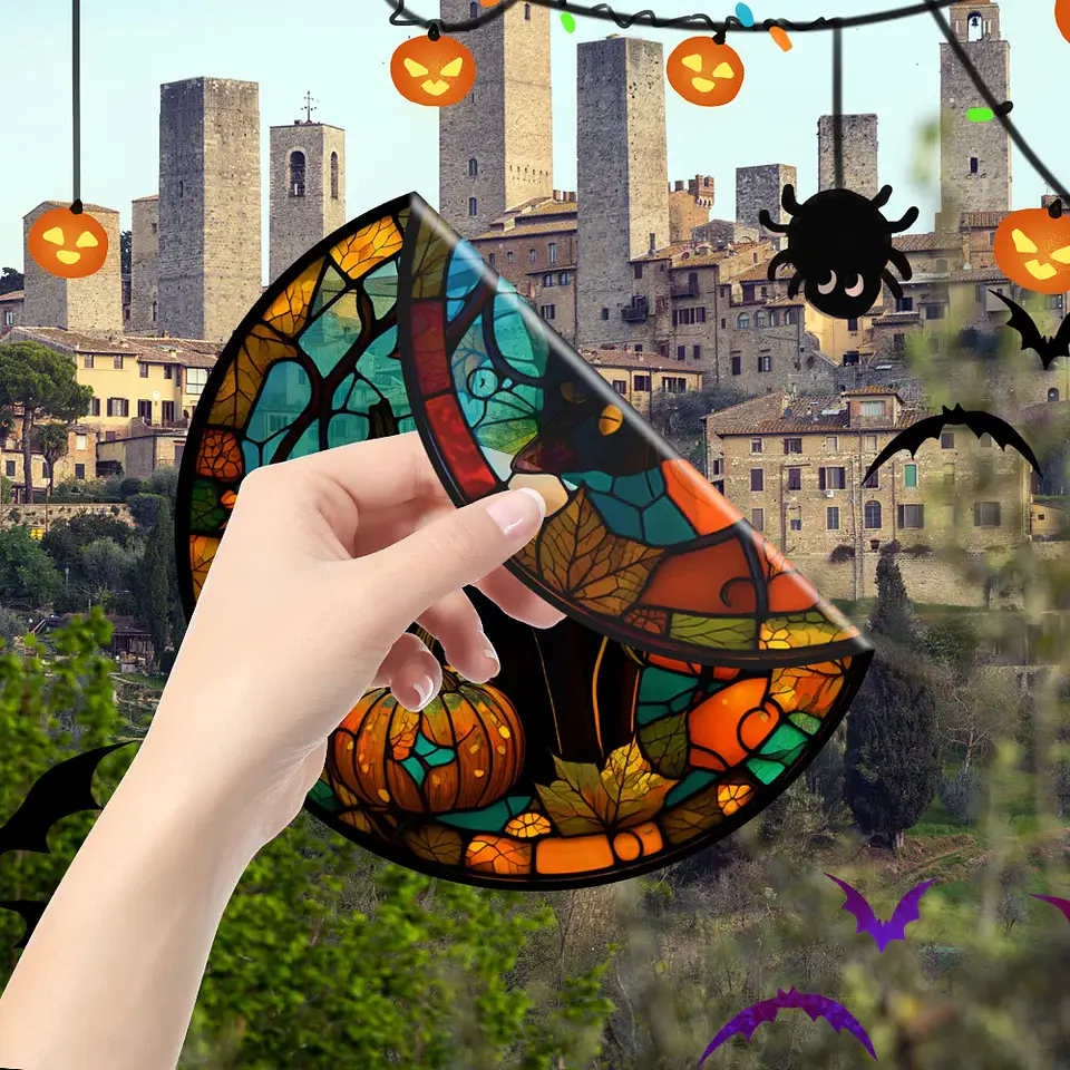 Static Glass Window Stickers – Halloween Castle & Cat 27