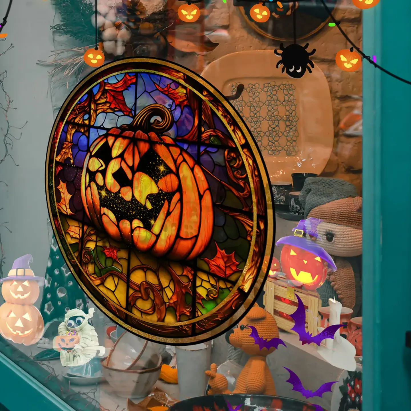 Static Glass Window Stickers – Halloween Castle & Cat 37