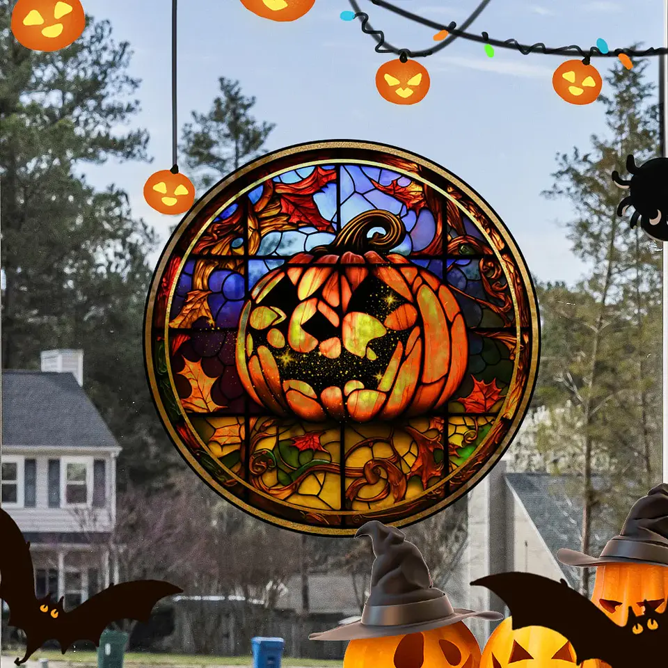 Static Glass Window Stickers – Halloween Castle & Cat 40