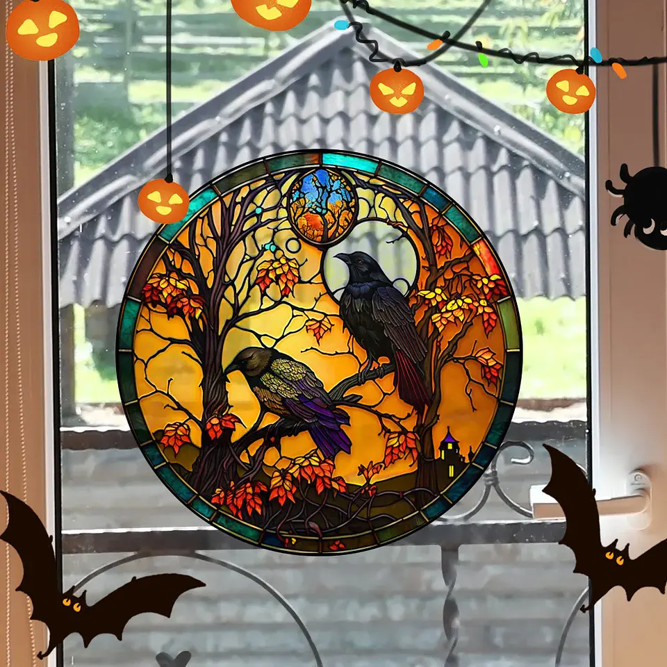 Static Glass Window Stickers – Halloween Castle & Cat 54