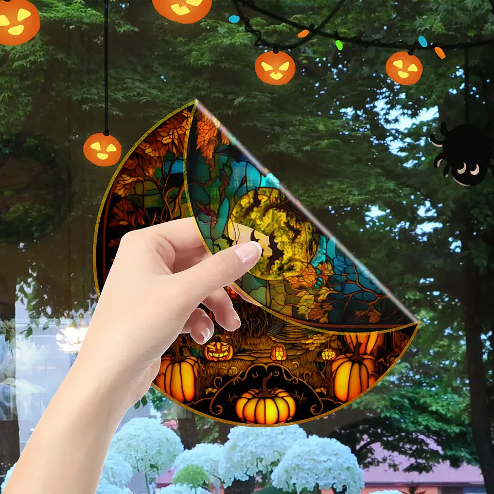 Static Glass Window Stickers – Halloween Castle & Cat 58