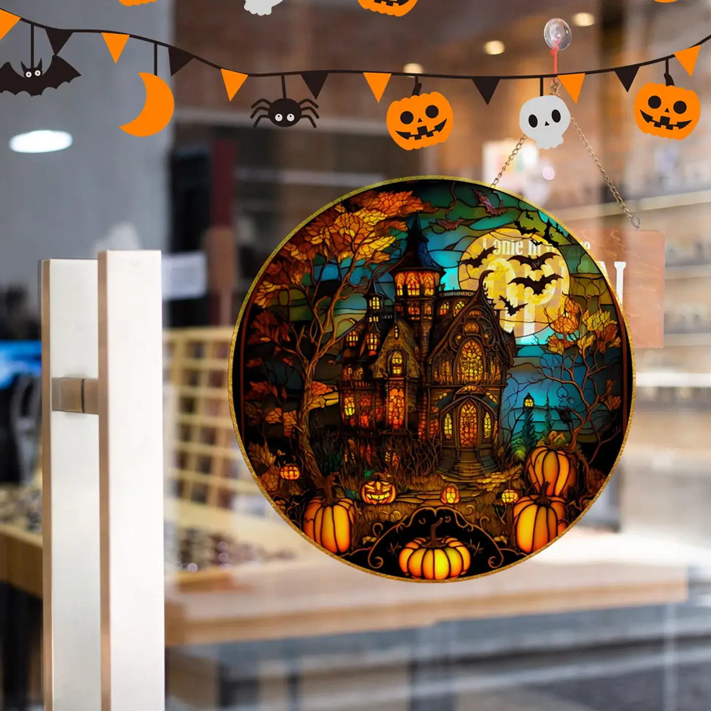 Static Glass Window Stickers – Halloween Castle & Cat 63