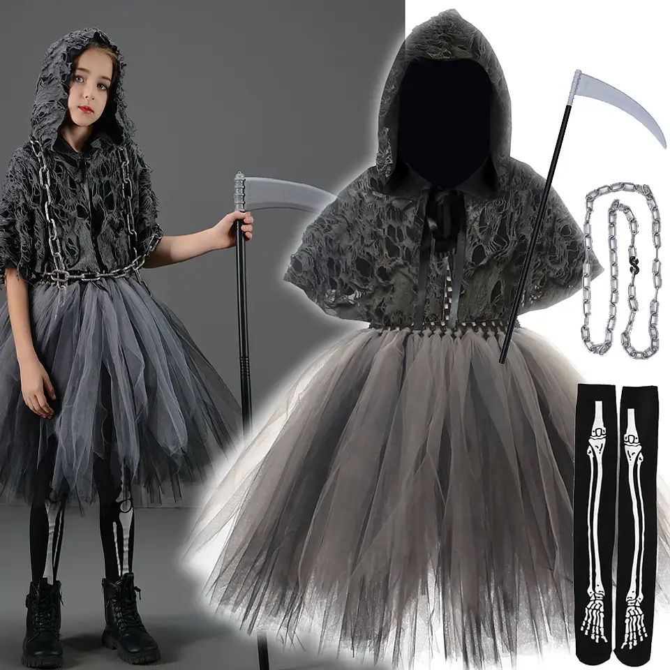 Reaper Dress-Up Costume – Girls Halloween Hoodie 1