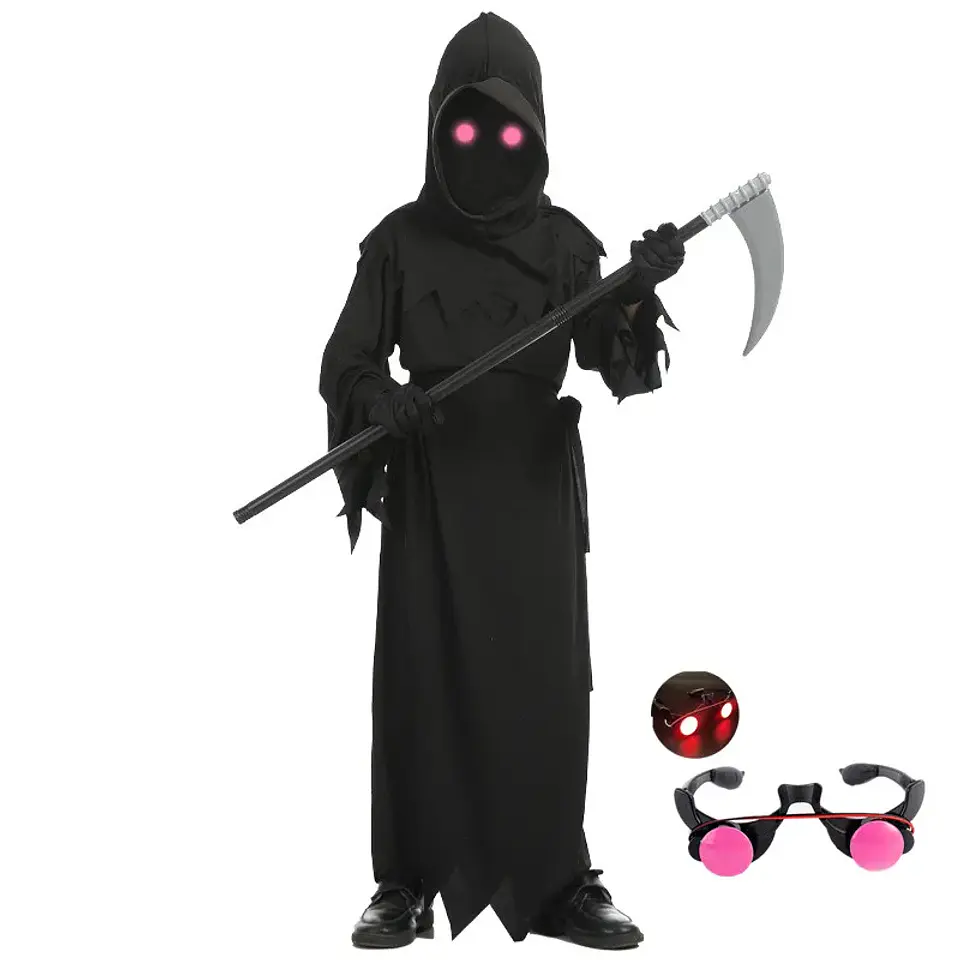 Grim Reaper Costume – Scythe & Glowing Eyes 1