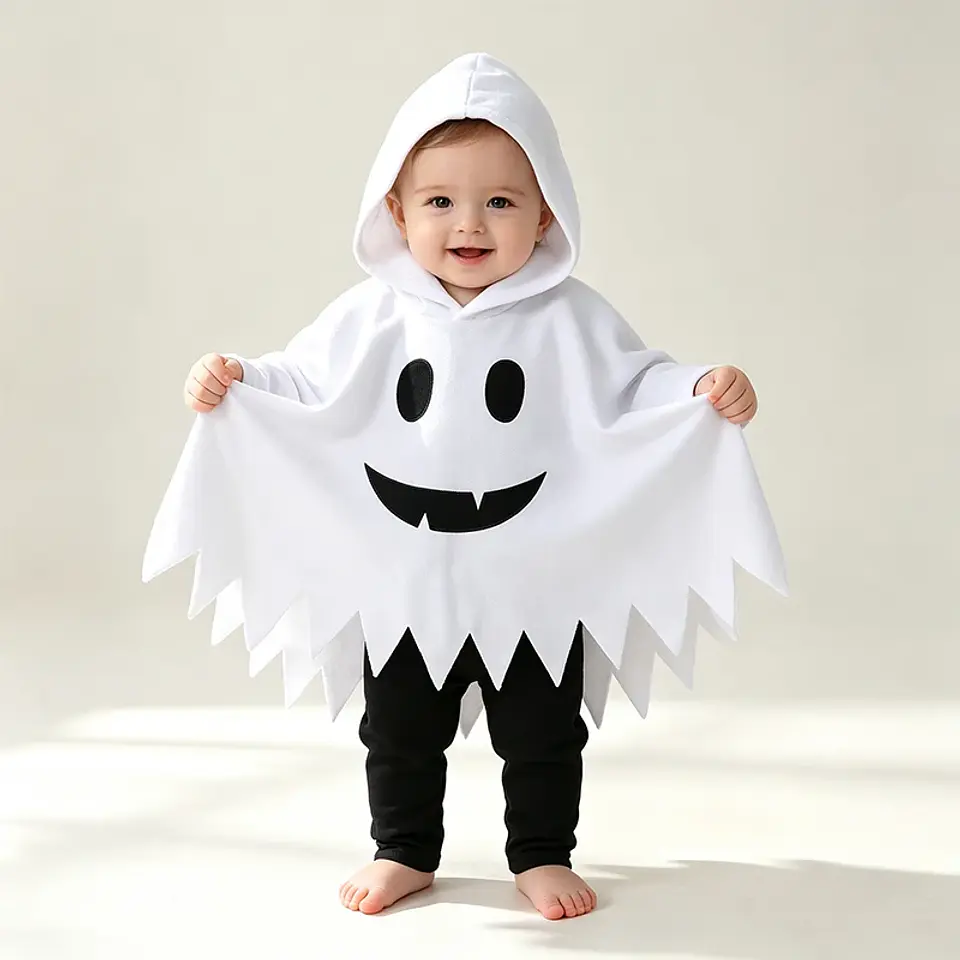 Baby Ghost Hooded Cape – Halloween Poncho 1