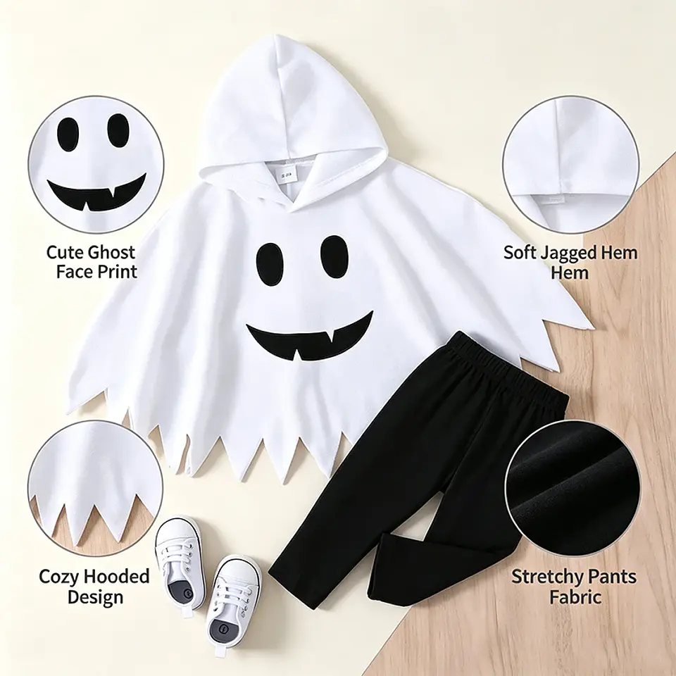 Baby Ghost Hooded Cape – Halloween Poncho 3