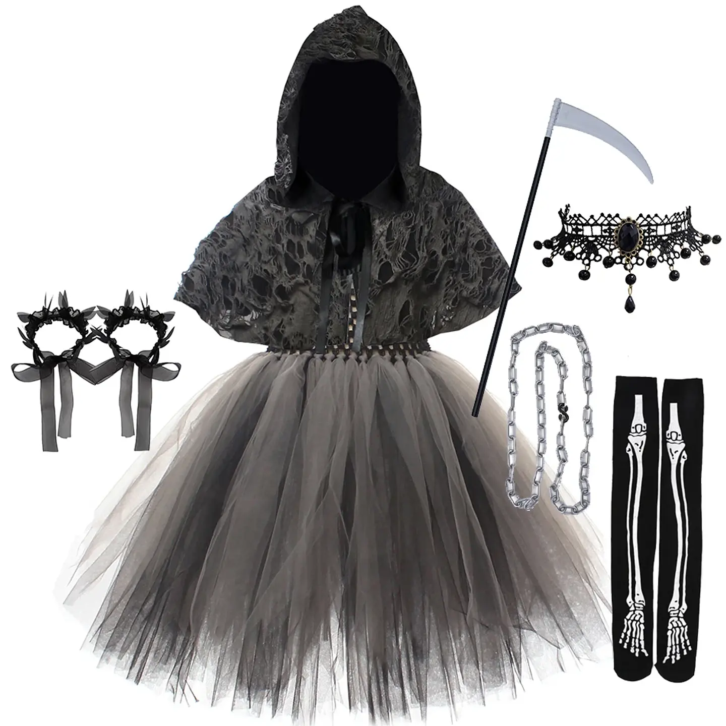 Reaper Dress-Up Costume – Girls Halloween Hoodie 7