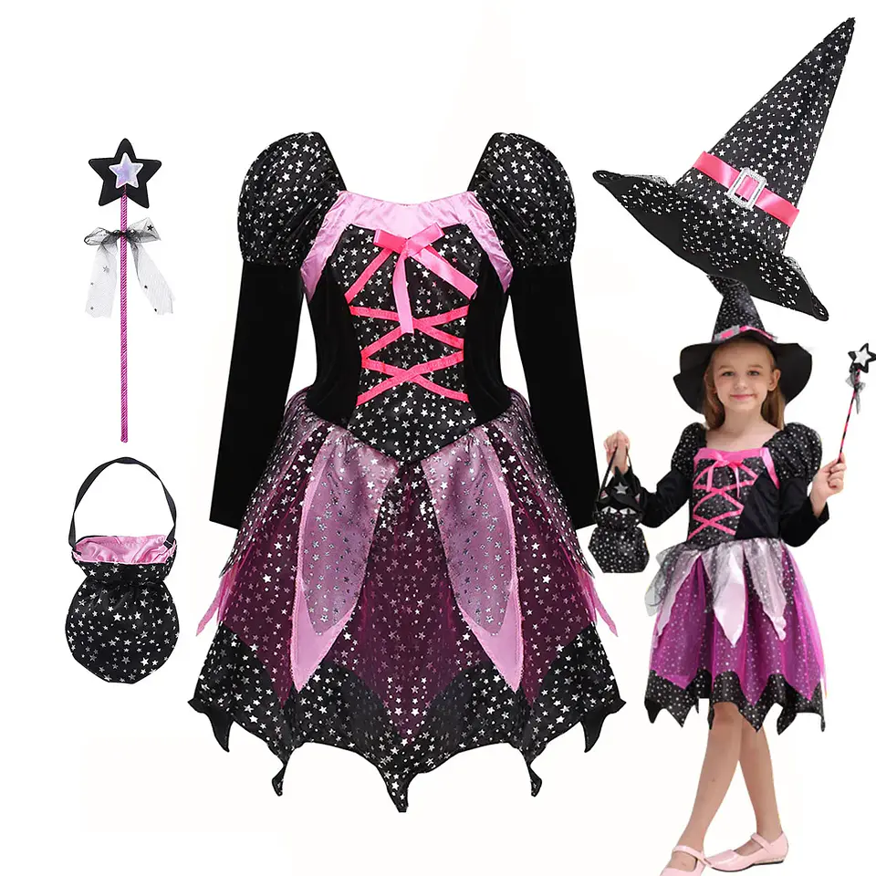 4-Piece Witch Clothing Set – Halloween Costume 1