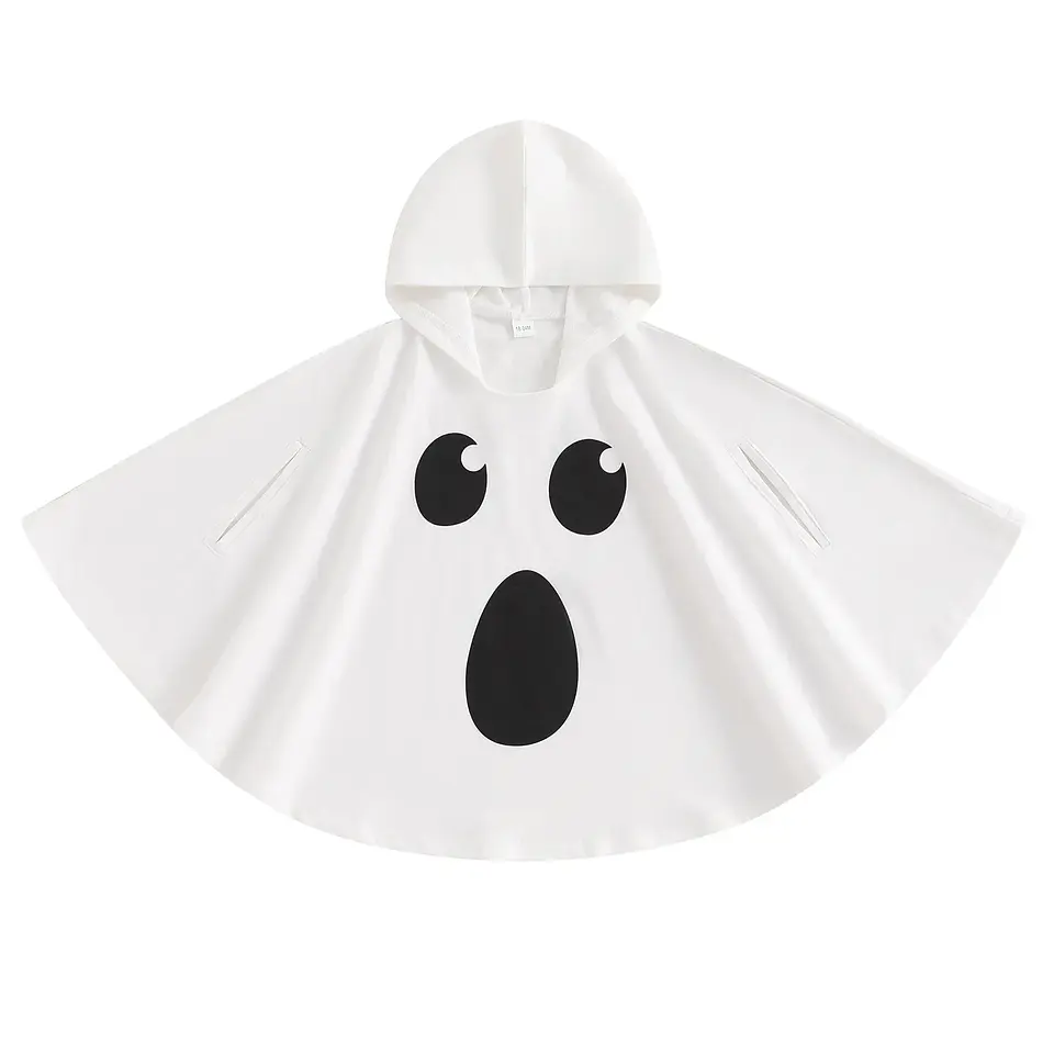 Ghost Print Hooded Cape Costume – Kids Halloween 6