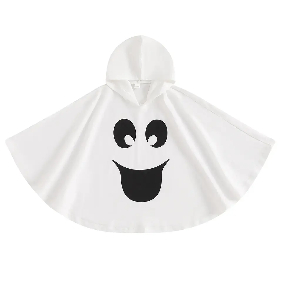 Ghost Print Hooded Cape Costume – Kids Halloween 7