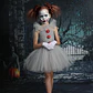 Grey Harlequin Tutu Costume Dress – Halloween Girls - thumbnail 3