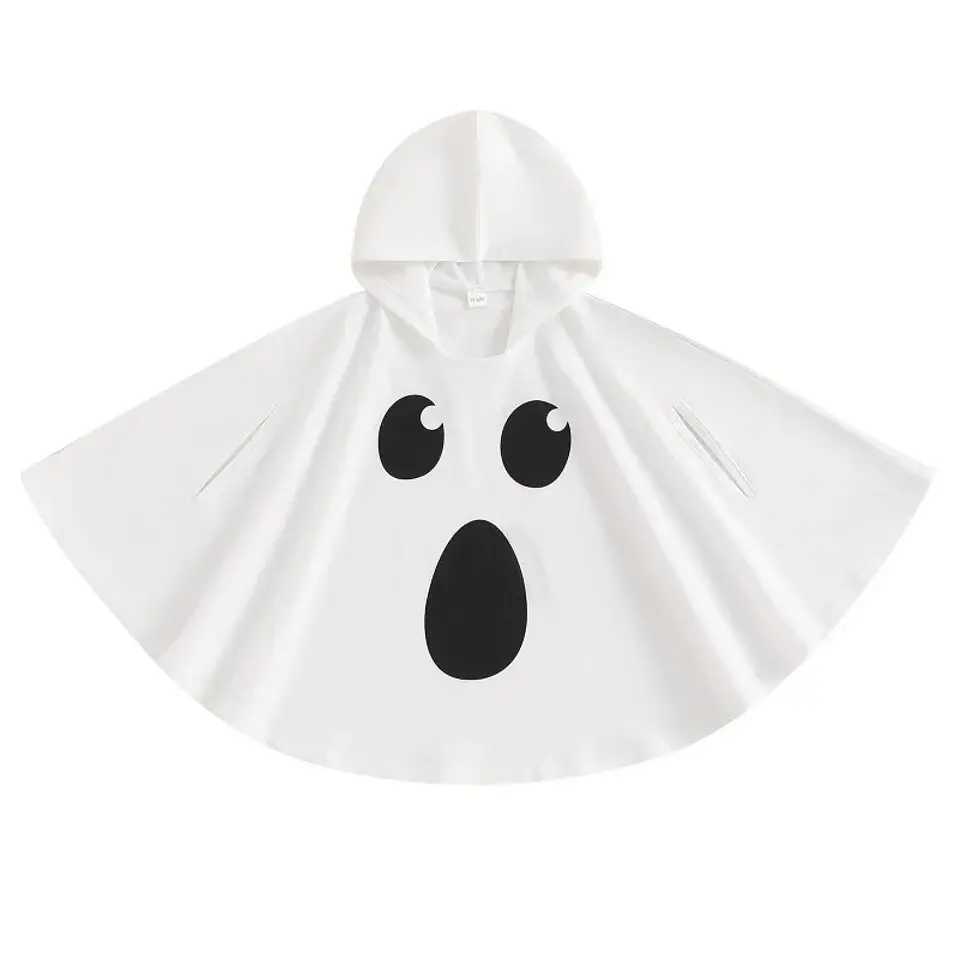Ghost Print Hooded Cape Costume – Kids Halloween 10