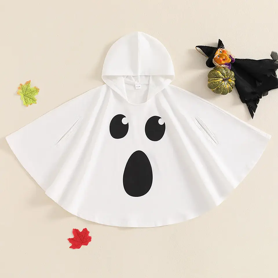 Ghost Print Hooded Cape Costume – Kids Halloween 11