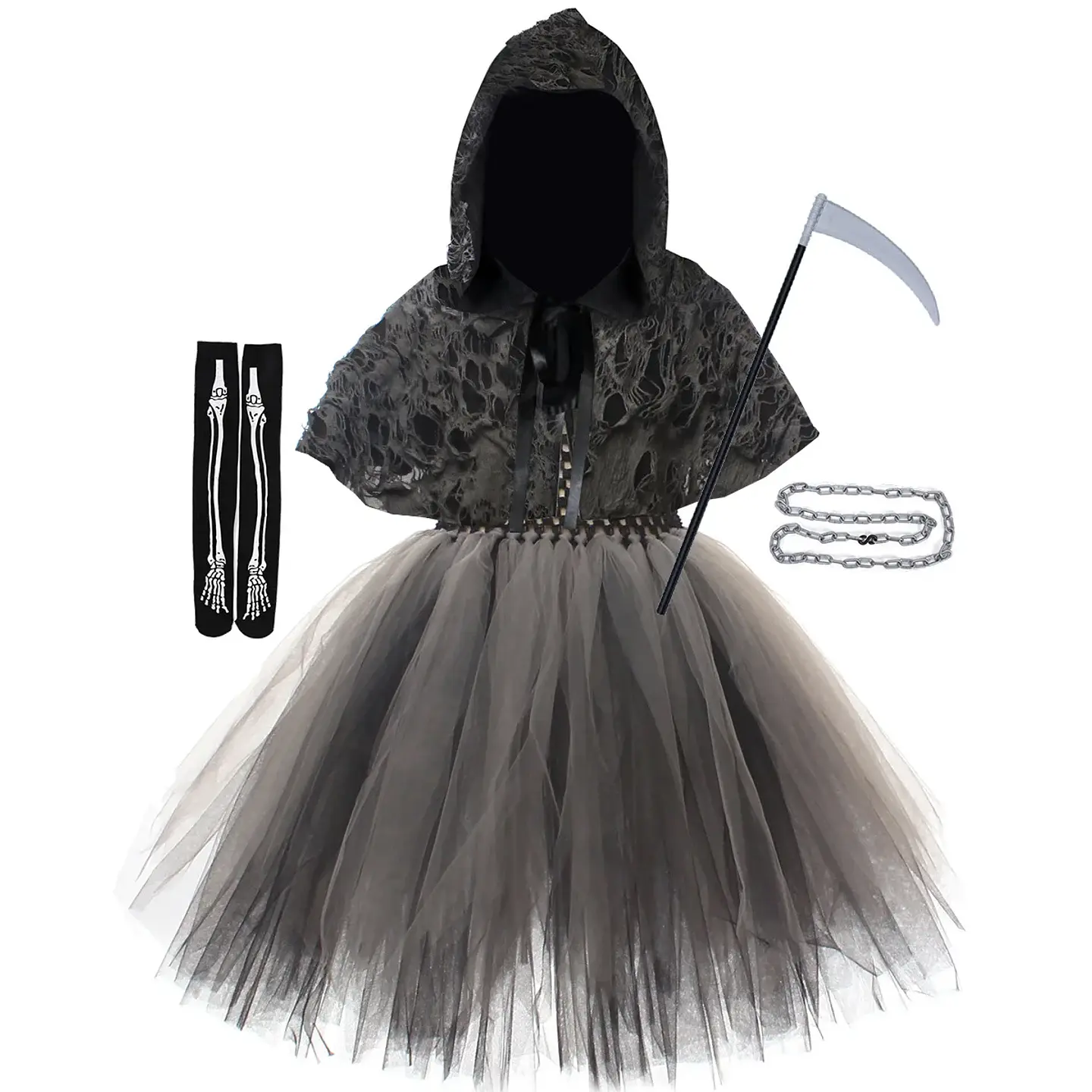 Reaper Dress-Up Costume – Girls Halloween Hoodie 15