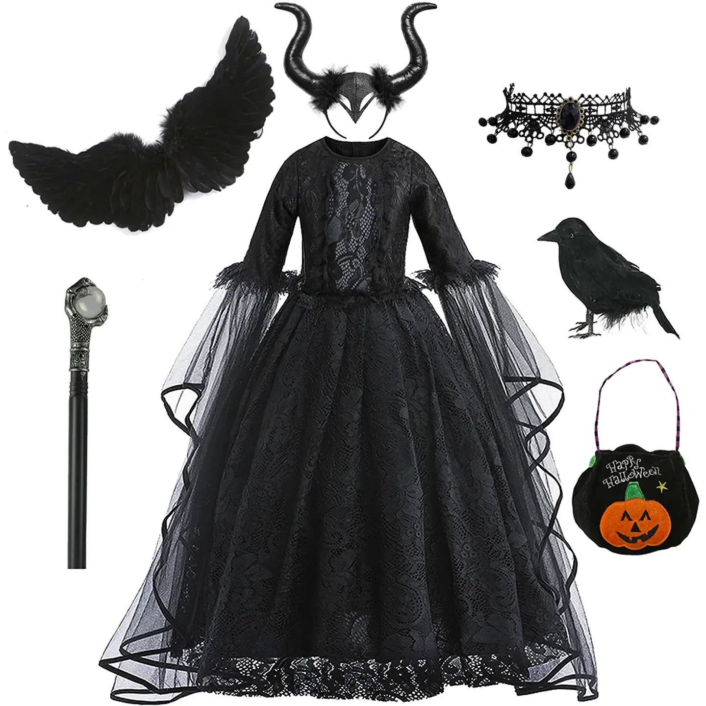 Princess Costume Dress – Girls Halloween Carnival 12