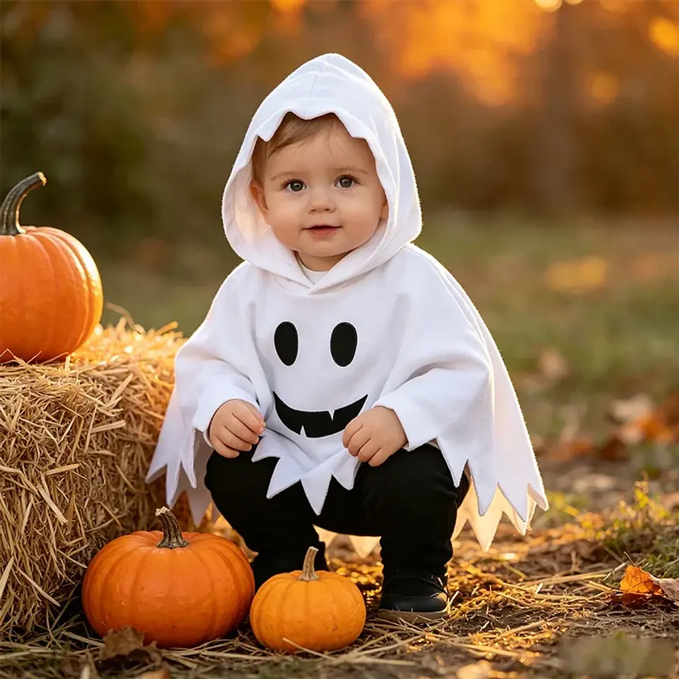 Baby Ghost Hooded Cape – Halloween Poncho 13