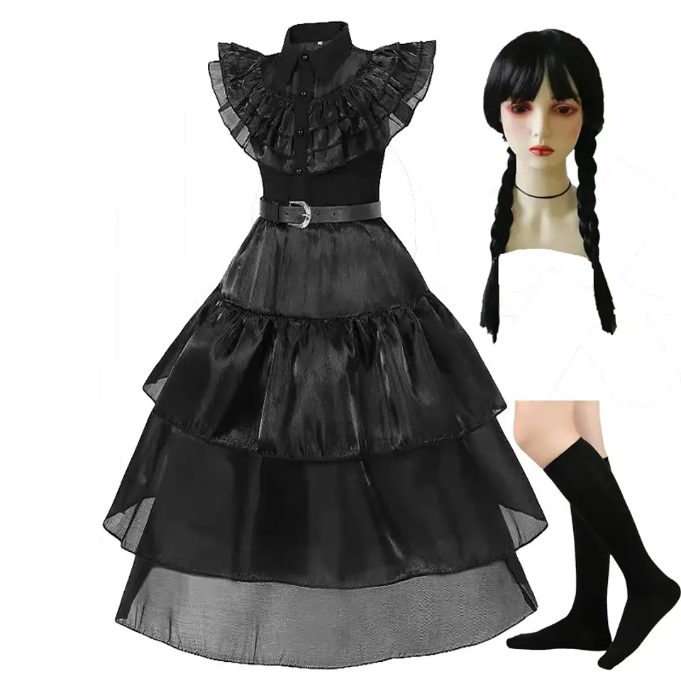 Black Gothic Costume Dress – Girls Halloween 7