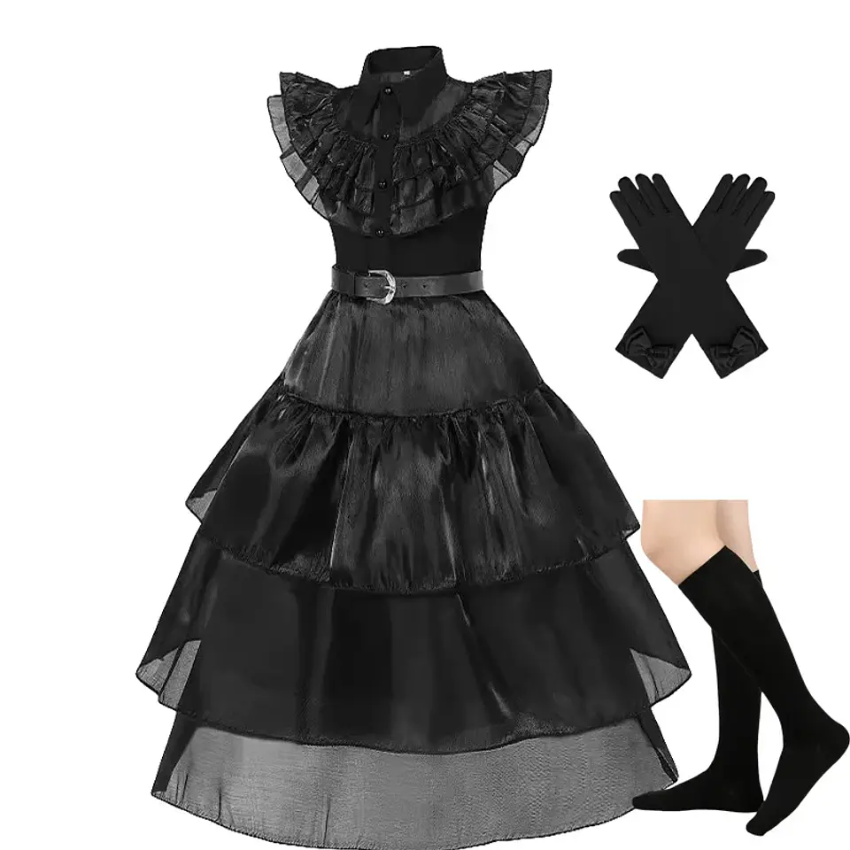 Black Gothic Costume Dress – Girls Halloween 8